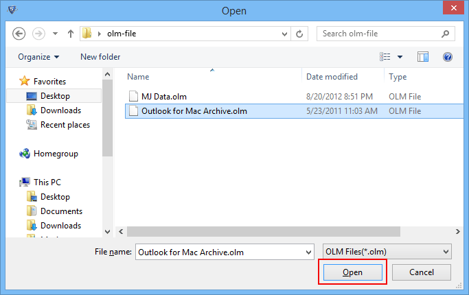 open olm file on windows convert .olm to pst