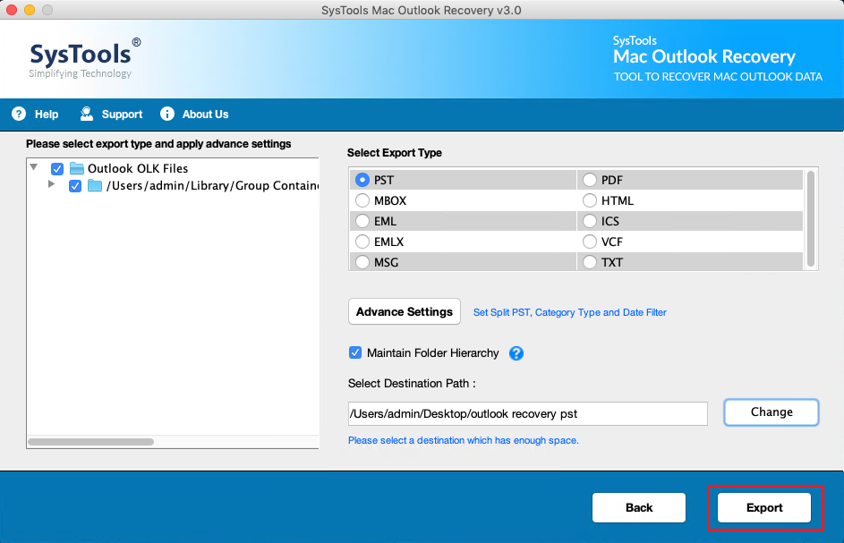 Outlook 2016 for mac counts wrong screen