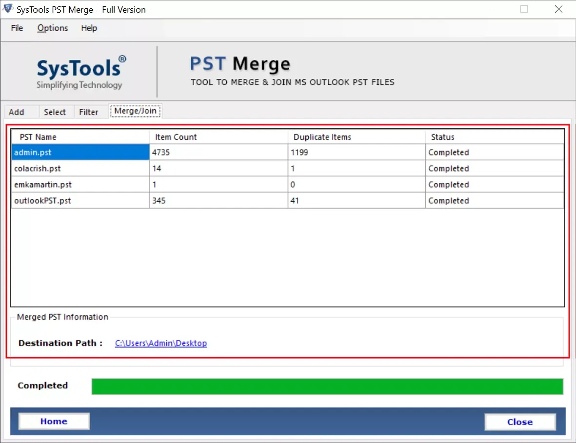 merge multiple outlook pst files