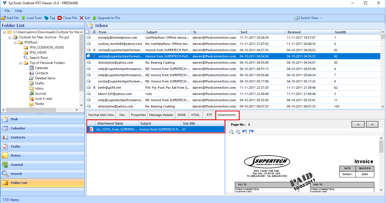 Outlook PST Viewer Freeware Open, & Read PST Files