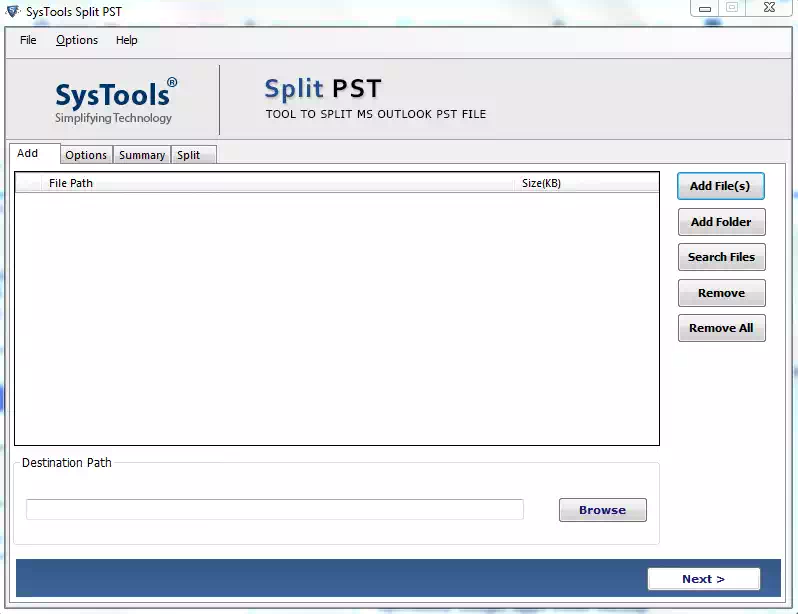 split PST file