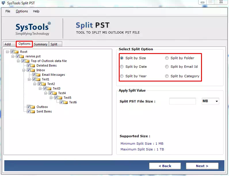 Download PST splitter